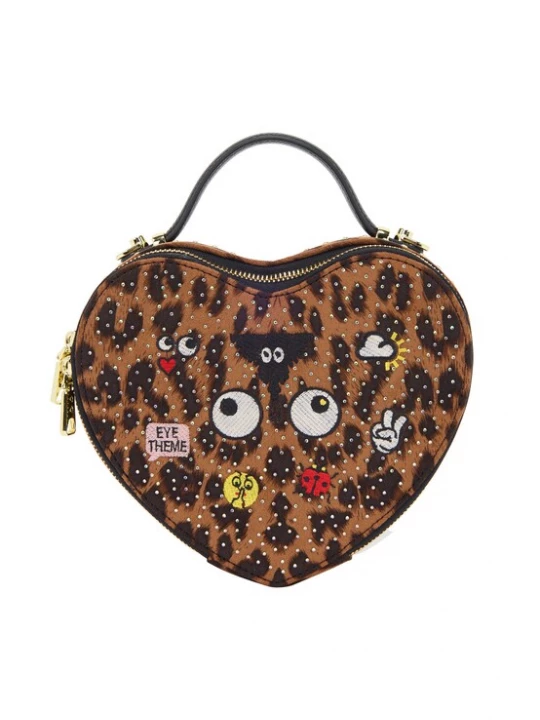 Foto van product MYMO Handtas 'Pop Eyetheme' bruin / geel / zwart / wit