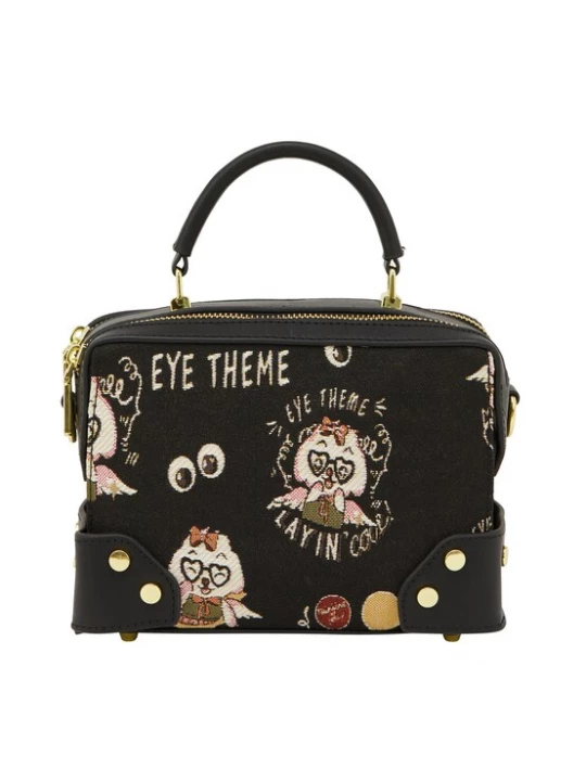 Foto van product MYMO Handtas 'Pop Eyetheme' karamel / olijfgroen / zwart / wit