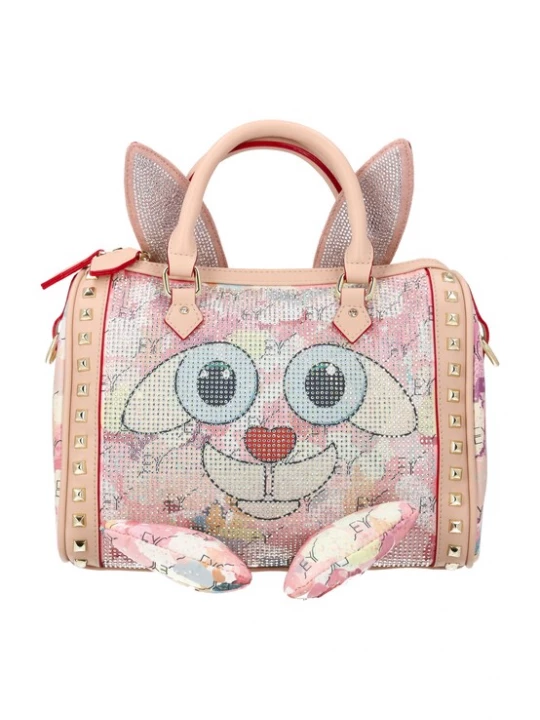 Foto van product MYMO Handtas 'Pop Eyetheme' lichtbeige / lichtblauw / rosa / poederroze