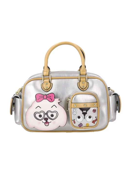 Foto van product MYMO Handtas 'Pop Eyetheme' lichtbruin / pink / zwart / zilver