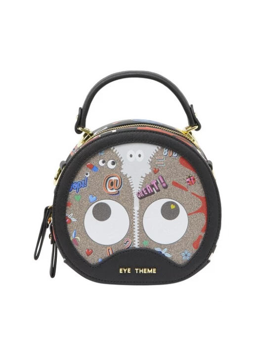 Foto van product MYMO Handtas 'Pop Eyetheme' lichtbruin / rood / zwart / wit
