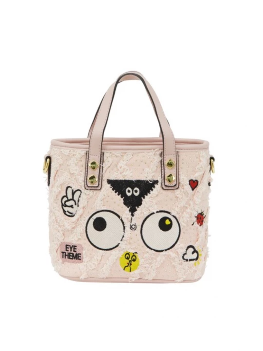 Foto van product MYMO Handtas 'Pop Eyetheme' lichtroze / rood / zwart / wit