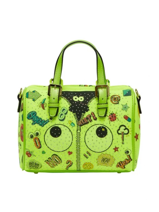Foto van product MYMO Handtas 'Pop Eyetheme' neongroen / donkergroen / donkerrood / zwart