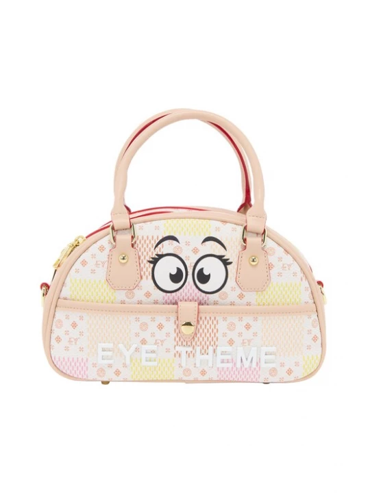 Foto van product MYMO Handtas 'Pop Eyetheme' pasteelgeel / pastelroze / zwart / wit