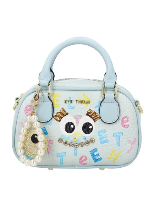 Foto van product MYMO Handtas 'POP EYETHEME' pastelblauw / lichtblauw / wit