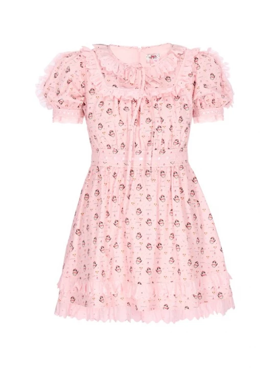 Foto van product MYMO Jurk lichtblauw / rosa / rood / zwart