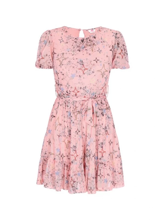 Foto van product MYMO Jurk 'Young Fashion' lichtblauw / grijs / rosé / donkerrood