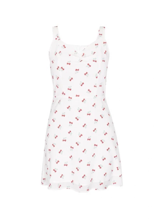 Foto van product MYMO Jurk 'Young Fashion' lichtgroen / pastelrood / wit