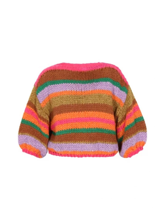 Foto van product MYMO Oversized trui bruin / groen / oranje / pink
