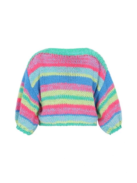 Foto van product MYMO Oversized trui turquoise / royal blue / koningsblauw / lichtblauw / pink