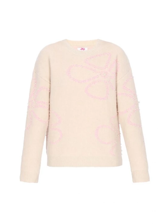 Foto van product MYMO Oversized trui 'Young Fashion' beige / pink / parelwit