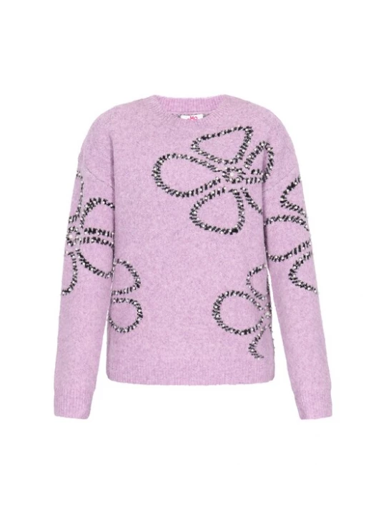 Foto van product MYMO Oversized trui 'Young Fashion' lavendel / zwart / parelwit