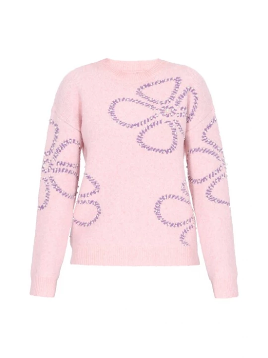 Foto van product MYMO Oversized trui 'Young Fashion' lila / poederroze / parelwit