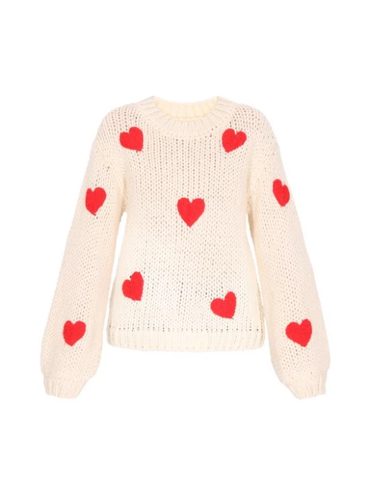 Foto van product MYMO Oversized trui 'Young Fashion' rood / offwhite