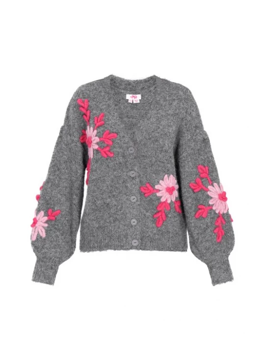 Foto van product MYMO Oversized vest grey denim / pink / rosa