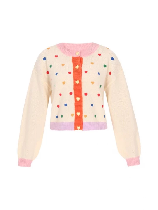 Foto van product MYMO Oversized vest oranje / rosa / rood / wolwit
