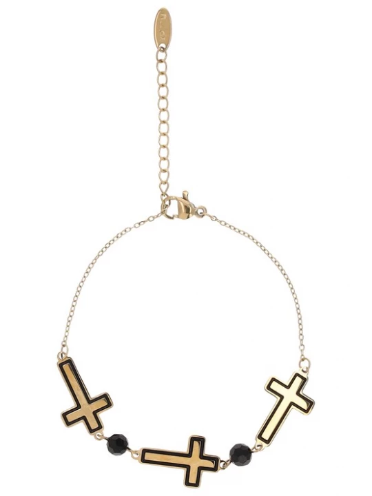 Foto van product myMo ROCKS Armband geel / goud / zwart / wit