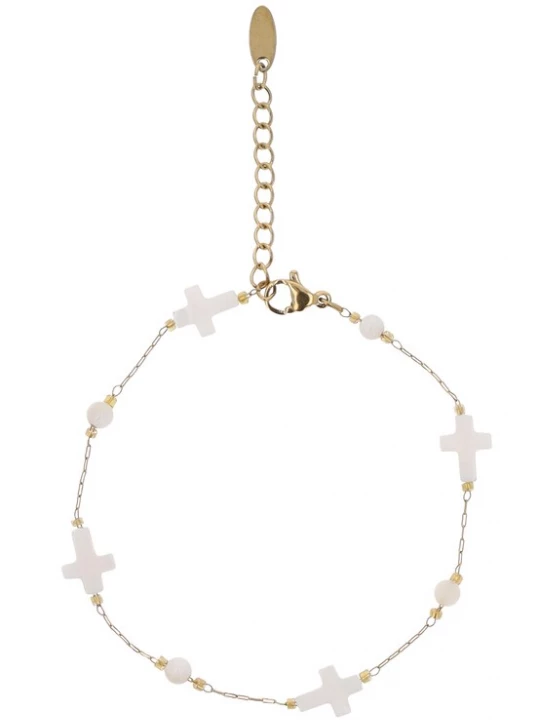 Foto van product myMo ROCKS Armband goud / wit