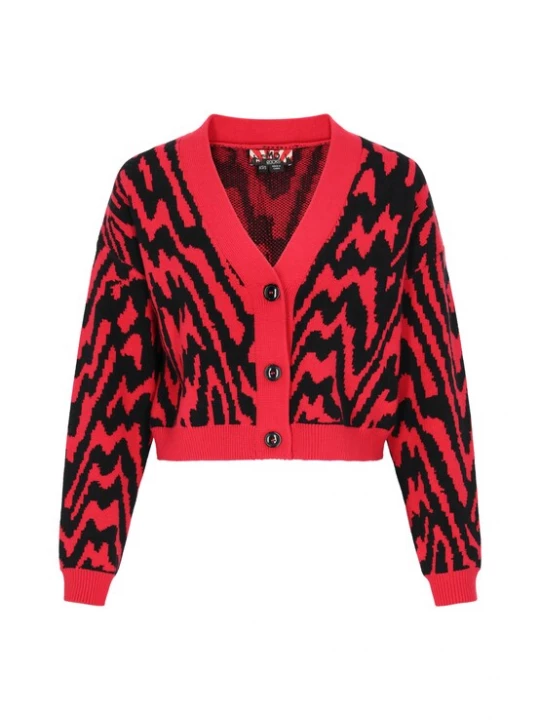 Foto van product myMo ROCKS Gebreid vest bloedrood / zwart