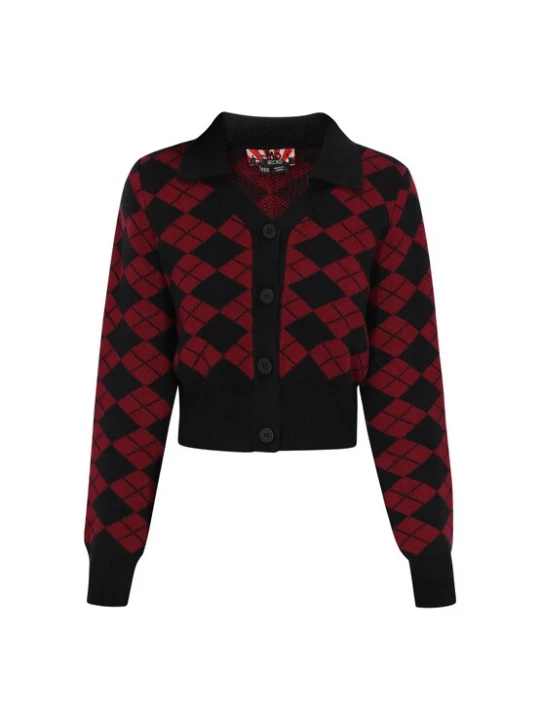 Foto van product myMo ROCKS Gebreid vest bourgogne / zwart
