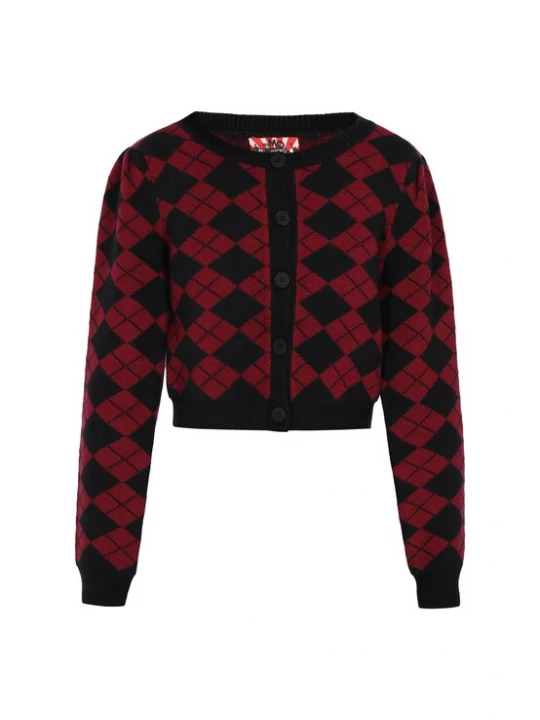 Foto van product myMo ROCKS Gebreid vest bourgogne / zwart