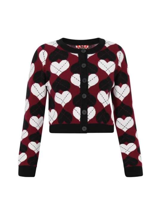 Foto van product myMo ROCKS Gebreid vest bourgogne / zwart / offwhite