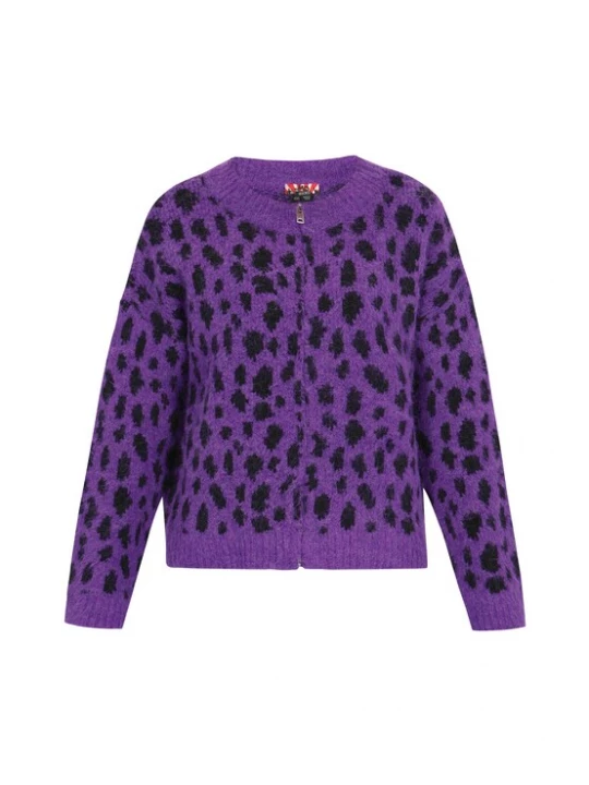 Foto van product myMo ROCKS Gebreid vest lila / zwart