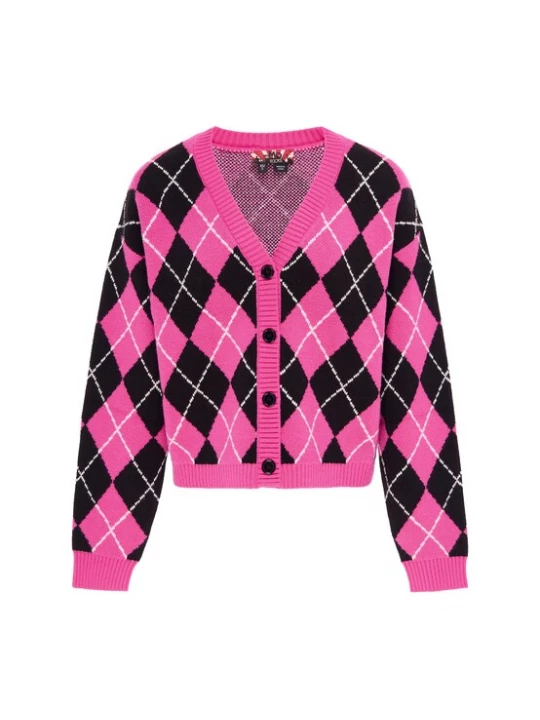 Foto van product myMo ROCKS Gebreid vest pink / zwart / wit