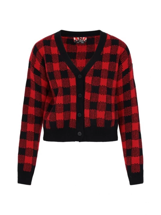 Foto van product myMo ROCKS Gebreid vest rood / zwart