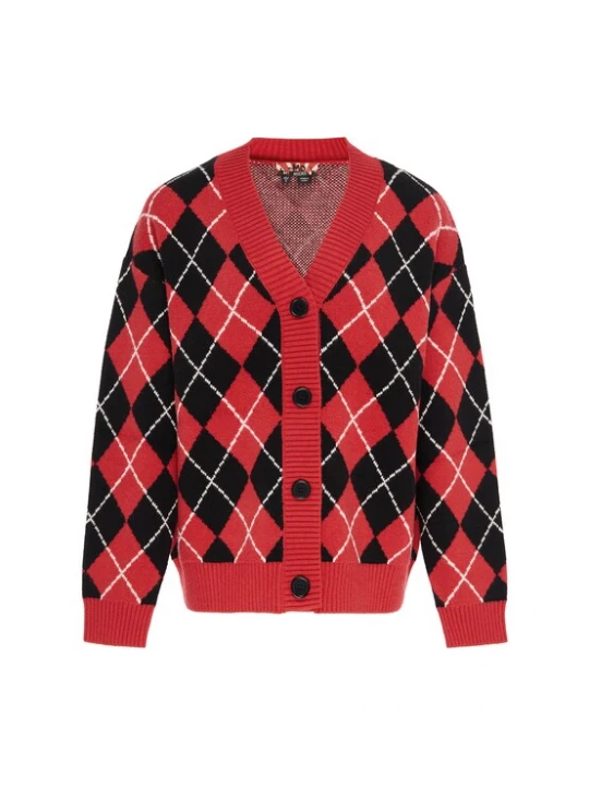 Foto van product myMo ROCKS Gebreid vest rood / zwart / wit