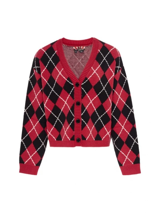 Foto van product myMo ROCKS Gebreid vest rood / zwart / wit