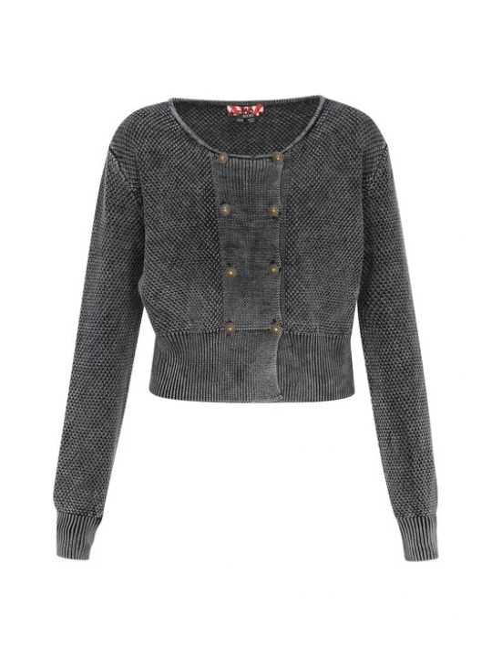 Foto van product myMo ROCKS Gebreid vest zwart gemêleerd