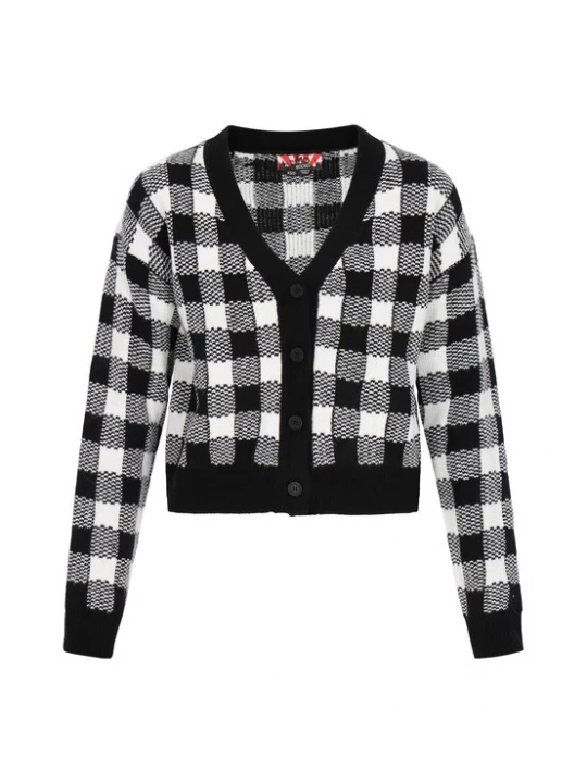Foto van product myMo ROCKS Gebreid vest zwart / wit