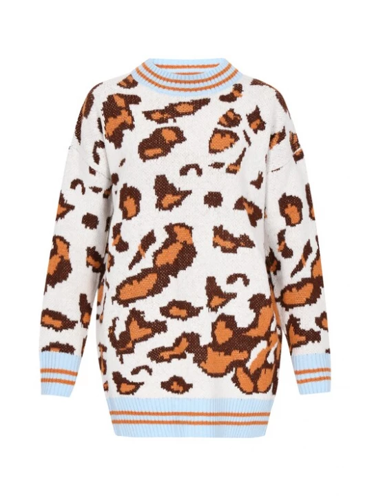 Foto van product myMo ROCKS Gebreide jurk hemelsblauw / bruin / wit