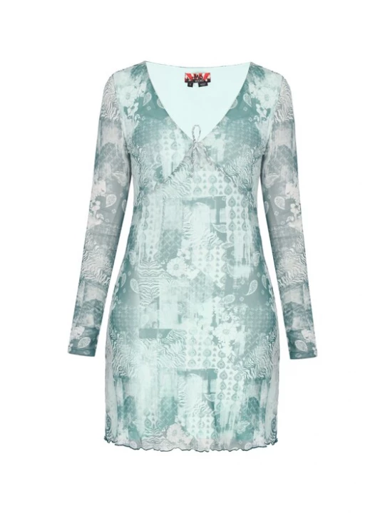 Foto van product myMo ROCKS Jurk lichtgrijs / pastelgroen