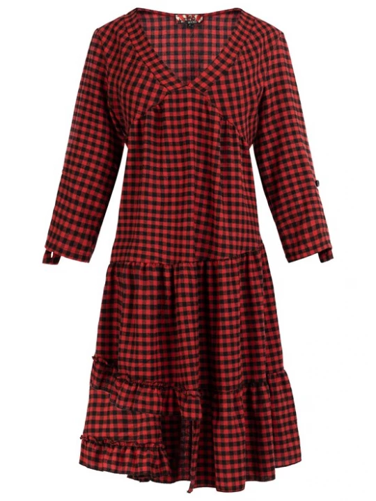 Foto van product myMo ROCKS Jurk 'Reiswood' rood / zwart
