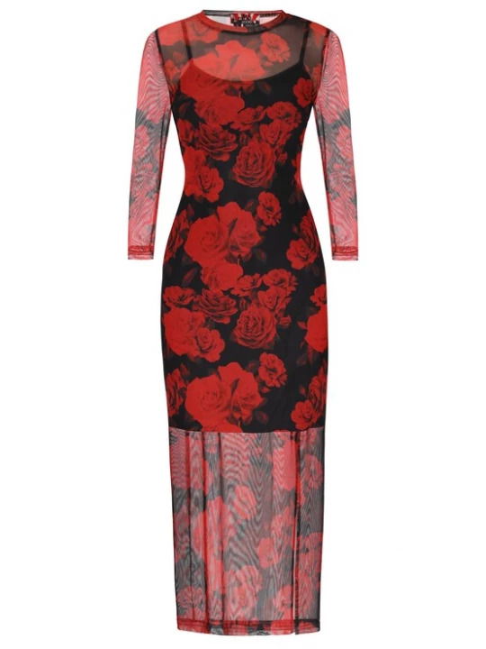 Foto van product myMo ROCKS Jurk 'Valentine's Day' robijnrood / zwart