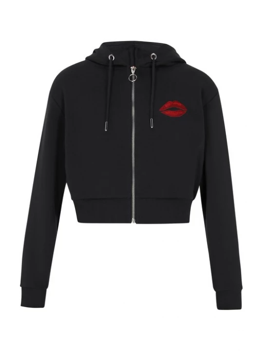 Foto van product myMo ROCKS Sweatvest 'Comfy' rood / zwart