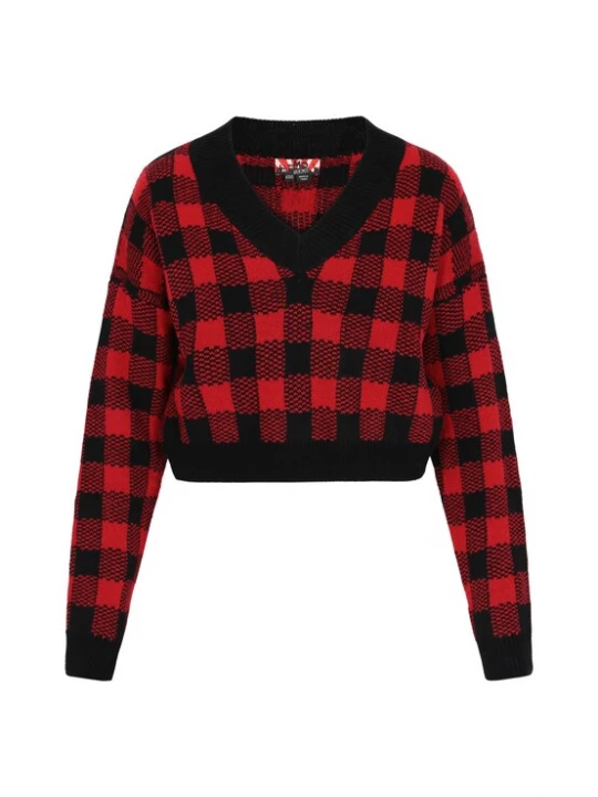 Foto van product myMo ROCKS Trui donkerrood / zwart