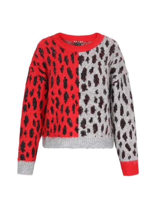 Foto van product myMo ROCKS Trui grijs gemêleerd / rood gemêleerd / zwart