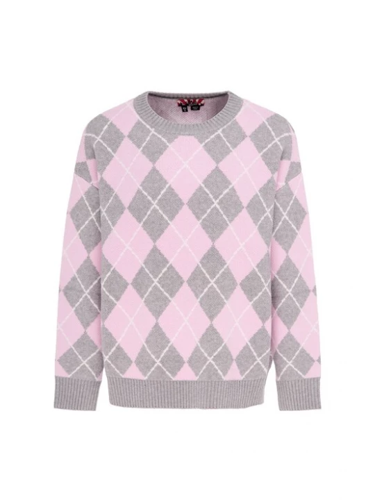Foto van product myMo ROCKS Trui grijs / rosa / wit