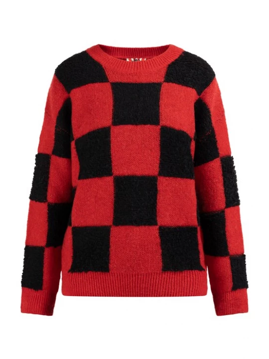 Foto van product myMo ROCKS Trui 'Nolie' rood / zwart