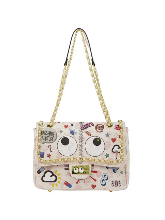 Foto van product MYMO Schoudertas 'Pop Eyetheme' pastelroze / donkerrood / zwart / wit