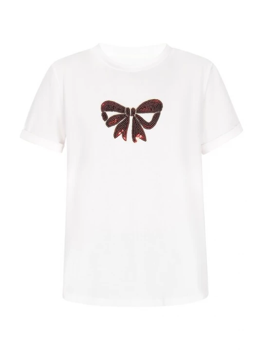 Foto van product swirly Shirt 'Trendy' donkerrood / wit
