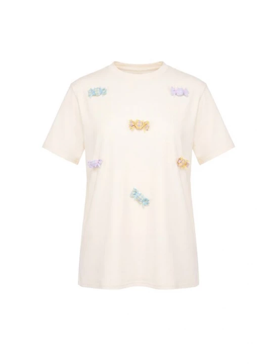 Foto van product MYMO Shirt 'Pop' crème / lichtblauw / geel / lichtlila