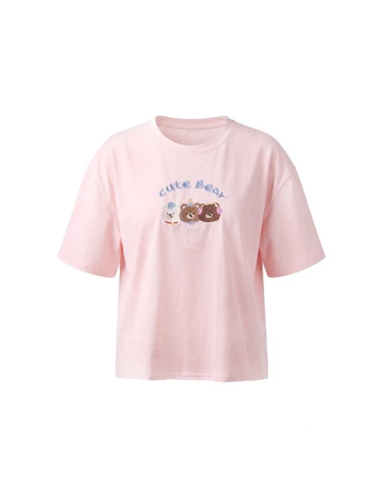 Foto van product MYMO Shirt 'Pop' donkerbeige / bruin / pink / wit