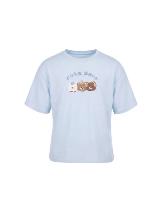 Foto van product MYMO Shirt 'Pop' donkerbeige / pastelblauw / bruin / wit