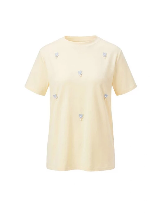 Foto van product MYMO Shirt 'Pop' lichtblauw / lichtgeel / parelwit