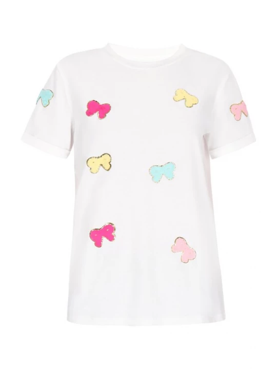 Foto van product MYMO Shirt turquoise / pasteelgeel / rosa / wit