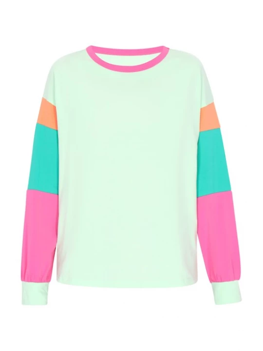 Foto van product MYMO Shirt turquoise / pastelgroen / oranje / pink